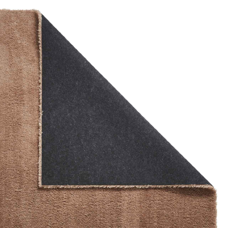 Kara Walnut Shaggy Washable Plain Rug