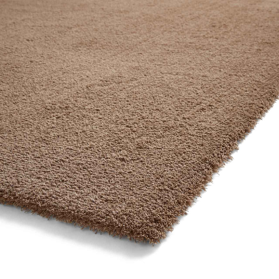 Kara Walnut Shaggy Washable Plain Rug