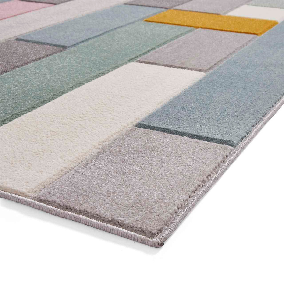 Matrix E7918 Multi Pastal Carved Rug