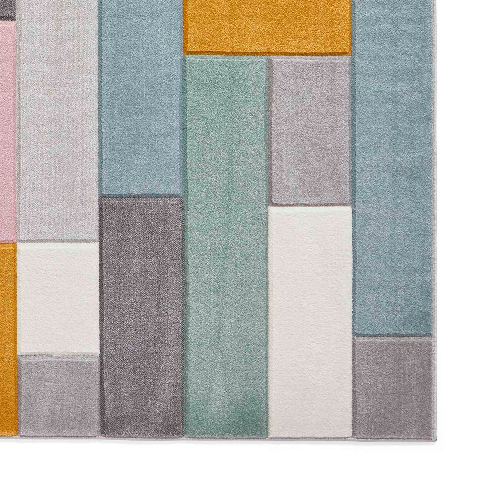 Matrix E7918 Multi Pastal Carved Rug