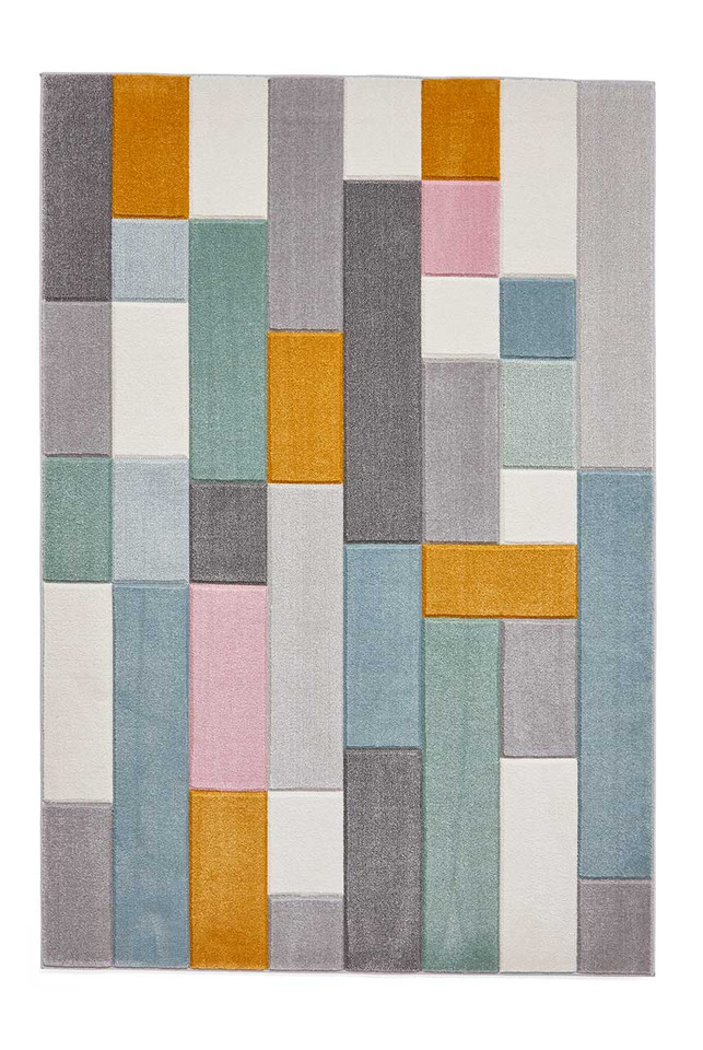 Matrix E7918 Multi Pastal Carved Rug