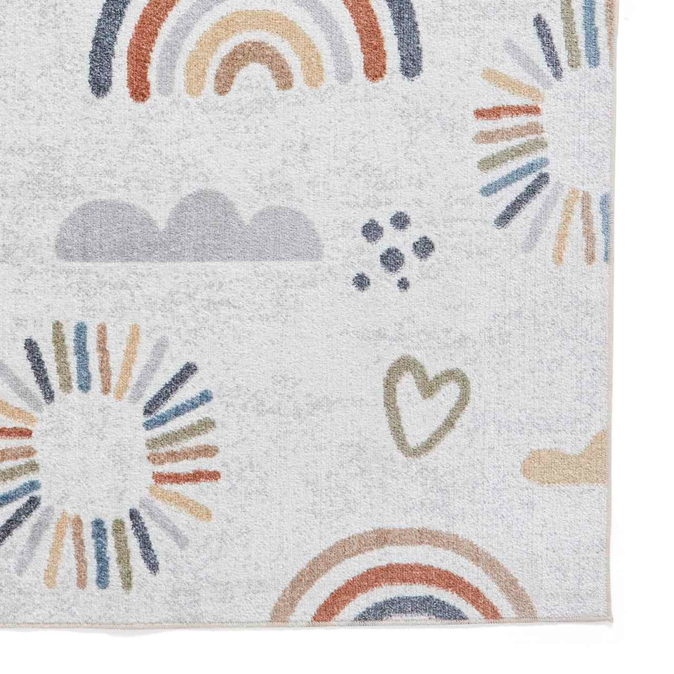 Vida Thin Soft Kids Rainbow Sun Rug