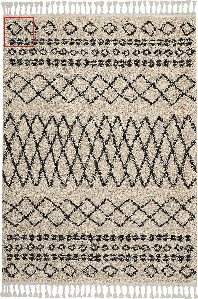 Moroccan Shag Cream MRS02 Rug Runner
