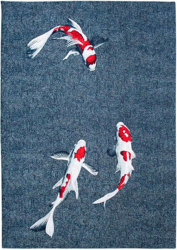Koi Japanese Pond 9390 LDP Indoor Outdoor Washable Eco Rug