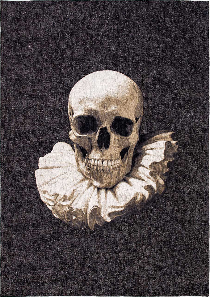 Momento Mori Funny Bones Charcoal 9391 Indoor Outdoor Washable Eco Rug