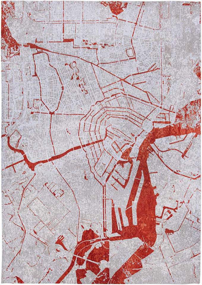 Cities Amsterdam Orange Cut 9323 Indoor Outdoor Washable Eco Rug