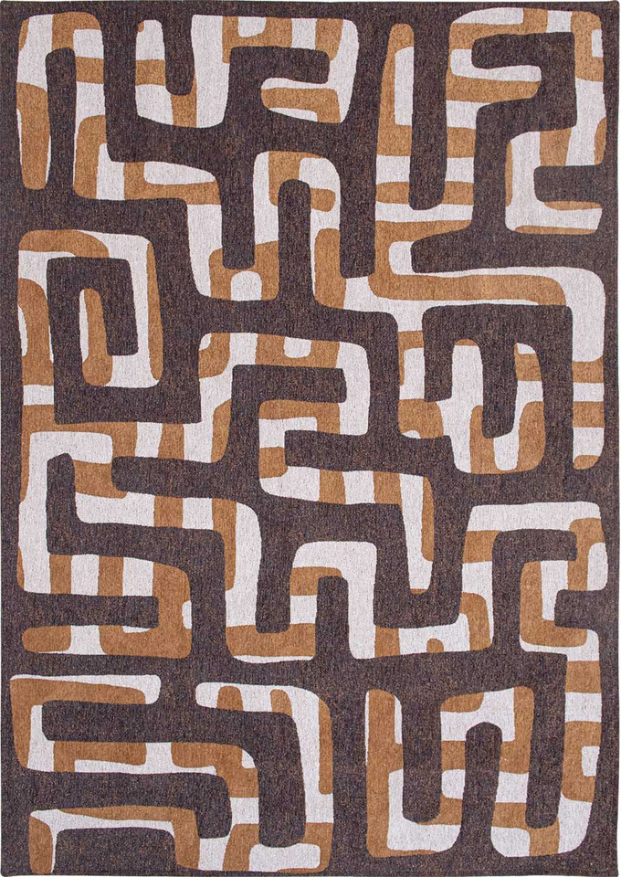 Kuba Bison Brown Thin Rug 9335 LDP