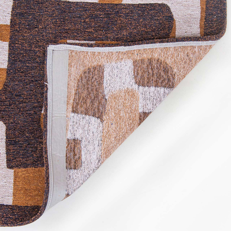Kuba Bison Brown Thin Rug 9335 LDP