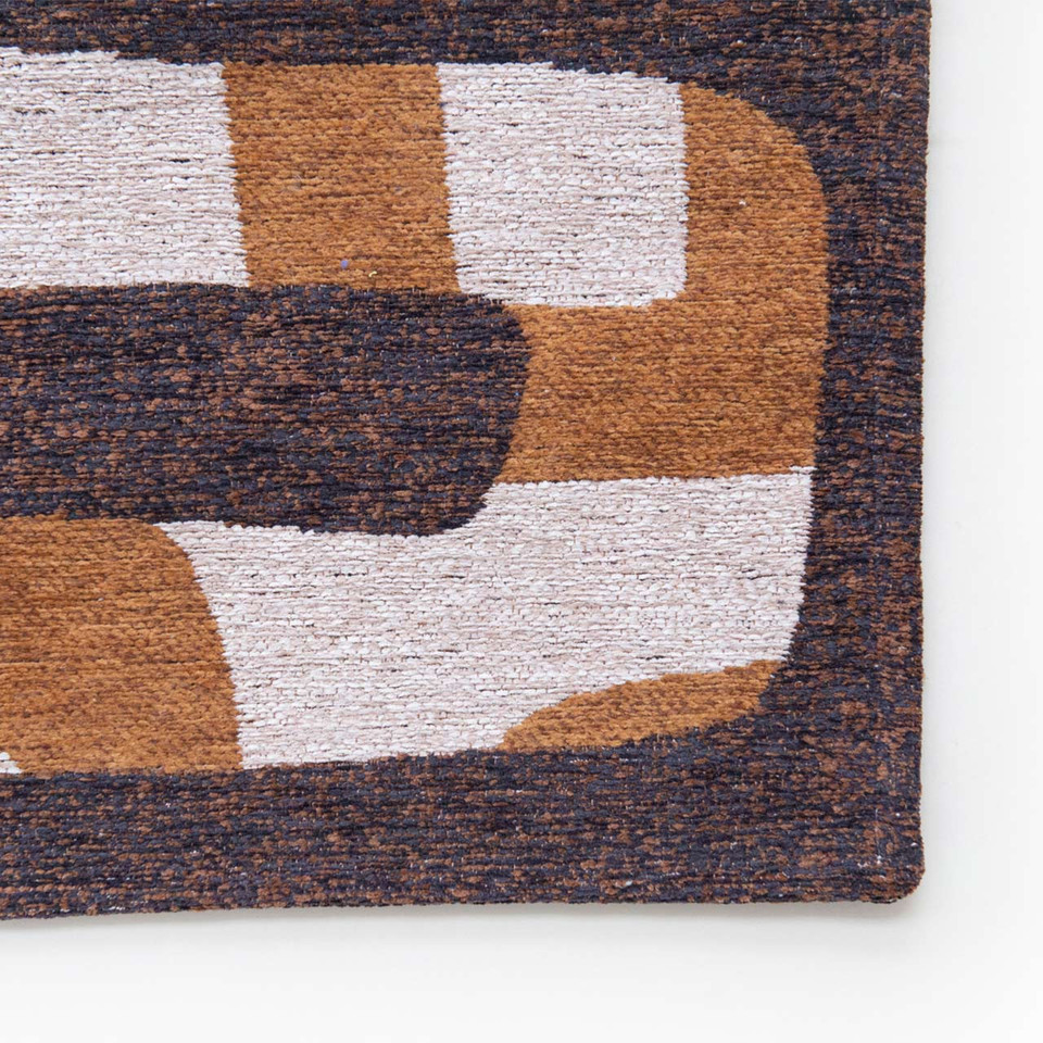 Kuba Bison Brown Thin Rug 9335 LDP