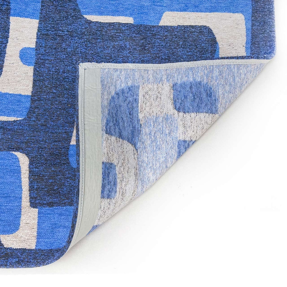 Kuba Ultramarine Blue Thin Rug 9336 LDP
