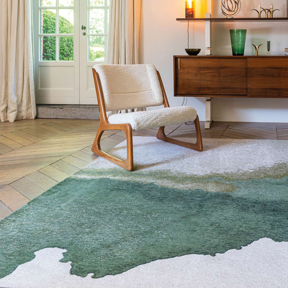 Lagoon Palm Green 9331 Indoor Outdoor Washable Eco Rug