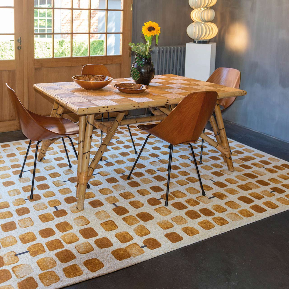 Cobblestone Peach Party Thin Rug 9346 LDP