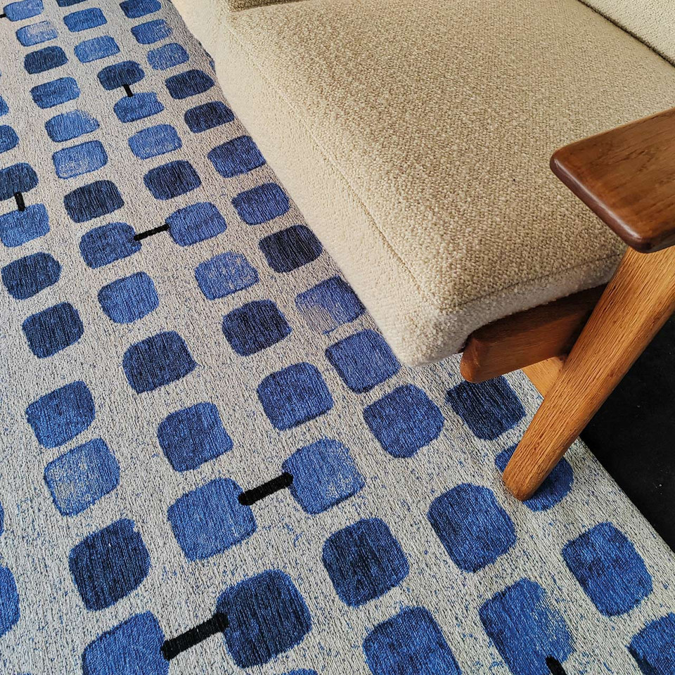 Cobblestone Amparo Blues Thin Rug 9348 LDP