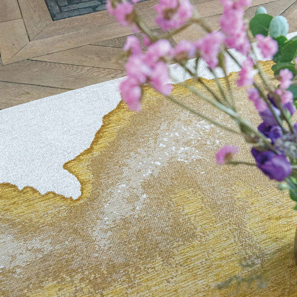 Lagoon Sunset Yellow 9333 Indoor Outdoor Washable Eco Rug