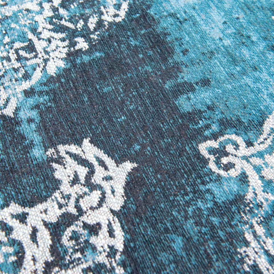 Kirman Storm Thin Teal Blue Rug 9374 LDP