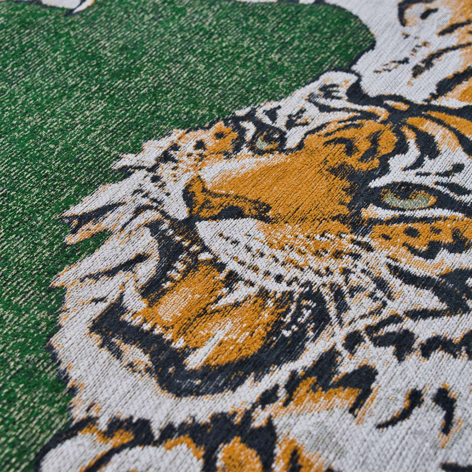 Tiger Green On Fire 9388 LDP Indoor Outdoor Washable Eco Rug