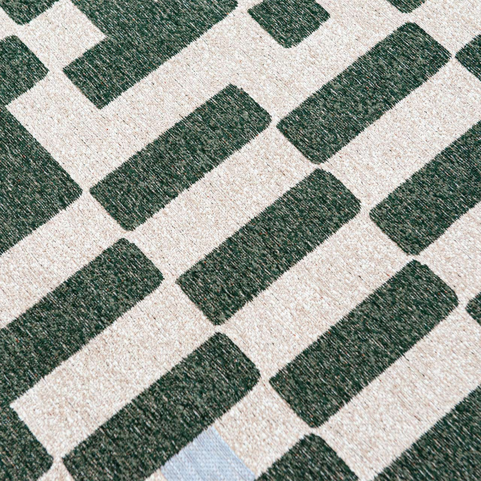 Chess Deep Green 9339 Indoor Outdoor Washable Eco Rug