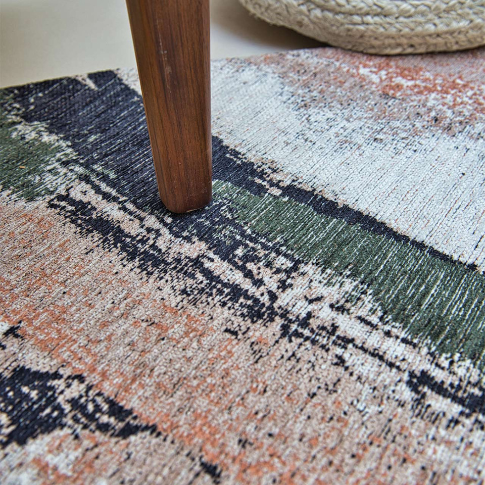Fresque Indian Rice 9393 Indoor Outdoor Washable Eco Rug