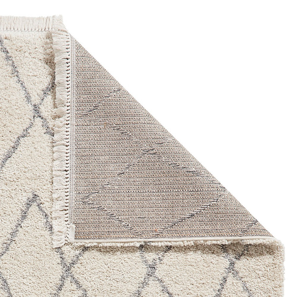 Boho 8280 Cream Grey Berber Shaggy Moroccan Rug Runner