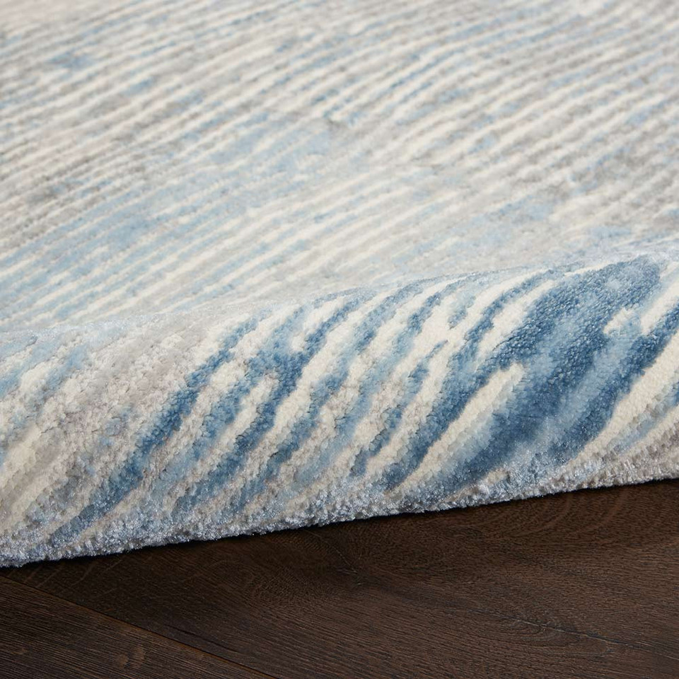 Solace SLA01 Ivory Grey and Blue Rug Runner