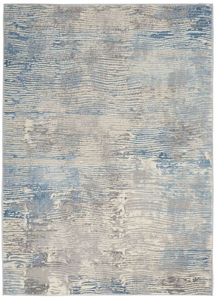 Solace SLA01 Ivory Grey and Blue Rug Runner