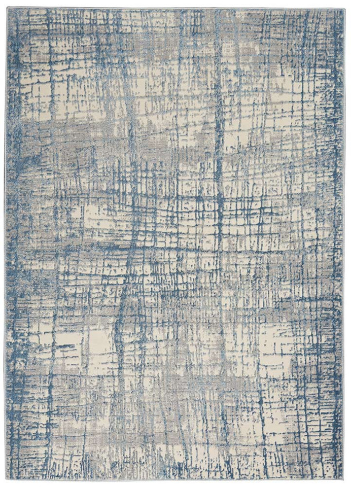 Calvin Klein CK950 Rush Ivory Blue Contemporary Rug Runner