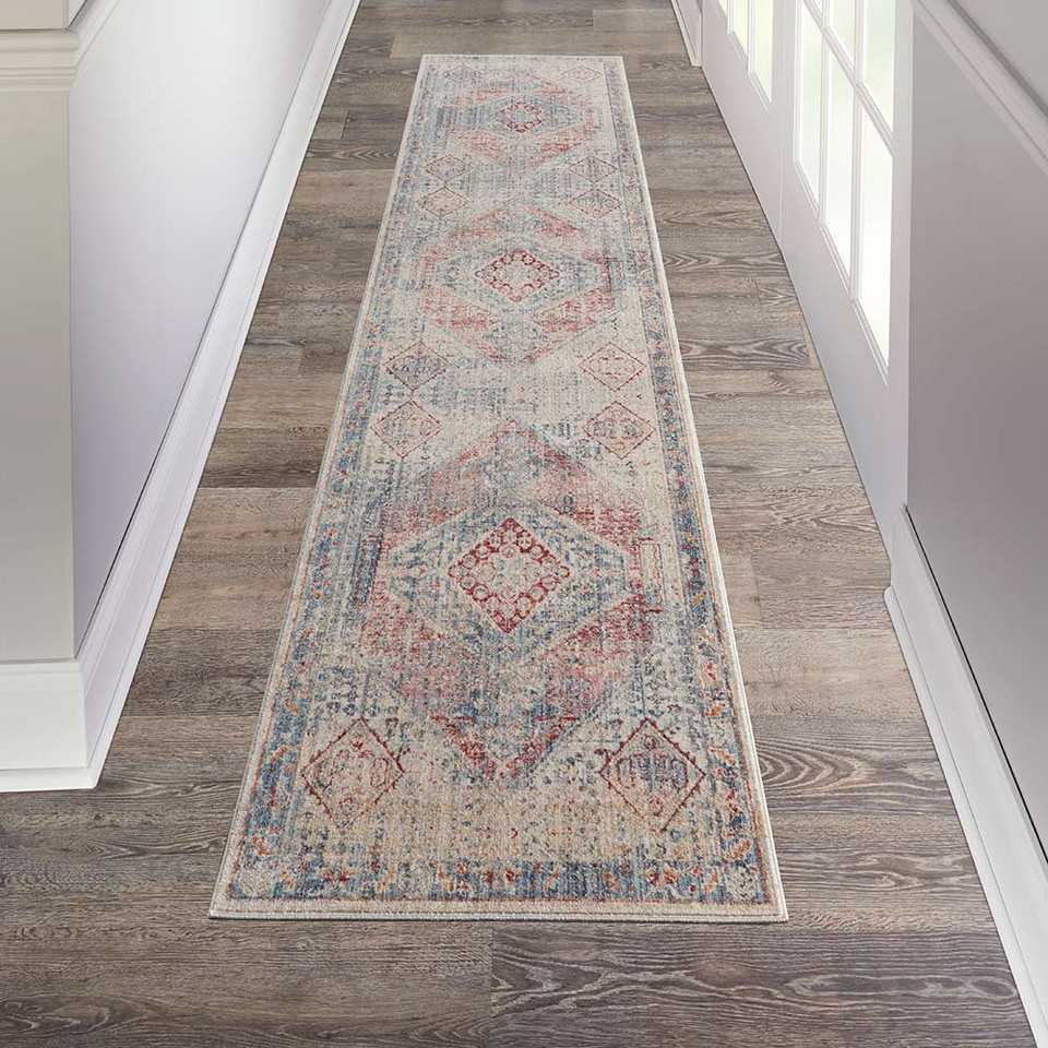 Homestead HMS03 Blue Grey Runner Rug