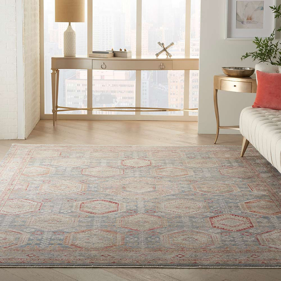 Homestead HMS01 Light Blue Multi Rug Runner