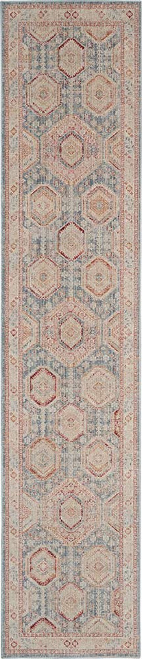 Homestead HMS01 Light Blue Multi Rug Runner