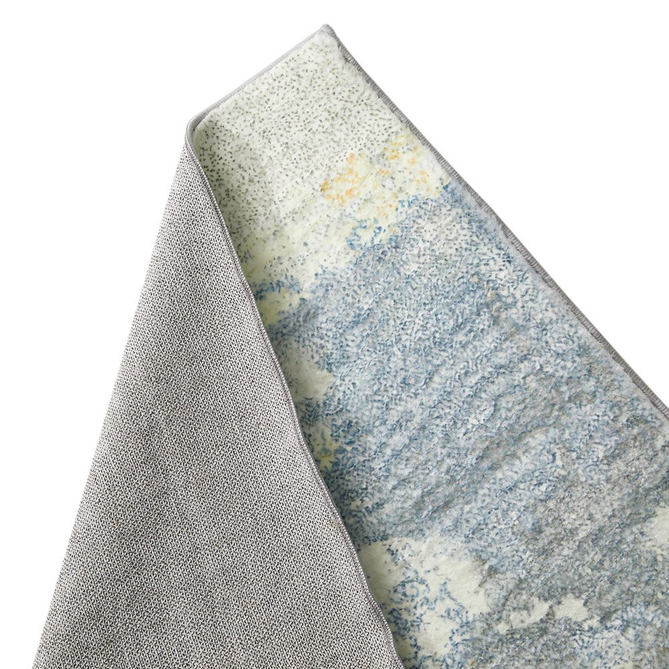 Washable Rug Modern Lux Grey Yellow 
