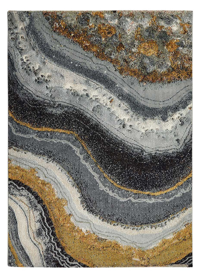 Amara Soft Stylish Abstract Rug Grey Blue Bronze 