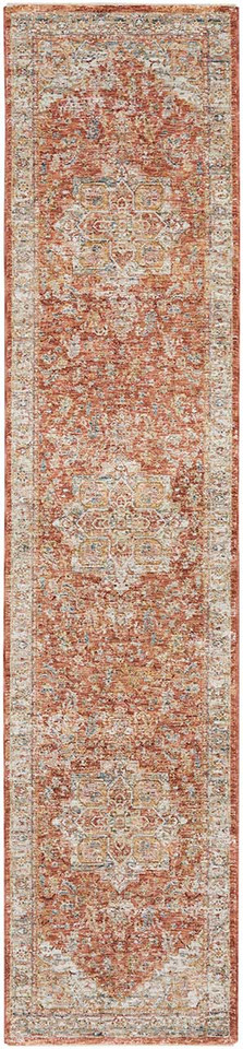 Sahar Traditional Silk Look Rug Ivory Multicolour 