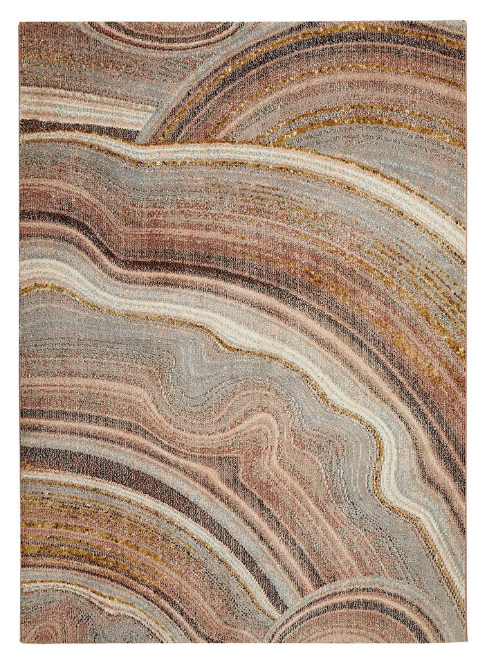 Amara Soft Stylish Abstract Rug Blush Pink Grey 