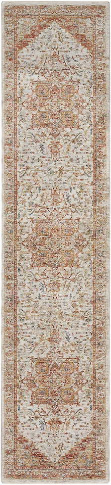 Sahar Traditional Silk Look Rug Ivory Rust 