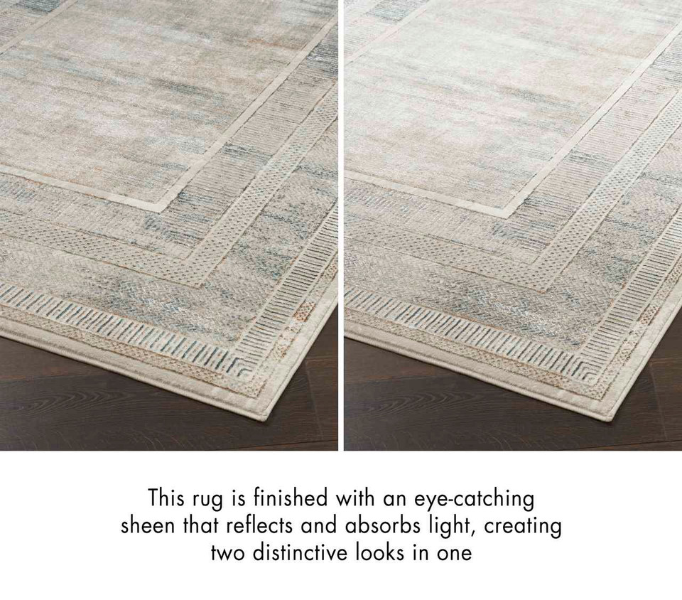 Glitz GLZ07 Silky Two Tone Thin Rug Ivory Multicolour