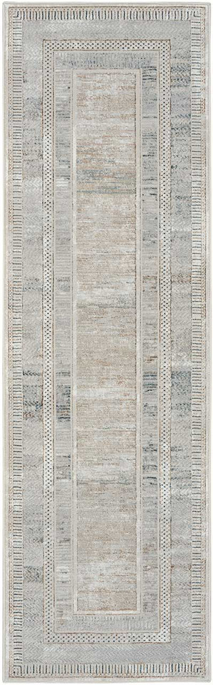 Glitz GLZ07 Silky Two Tone Thin Rug Ivory Multicolour