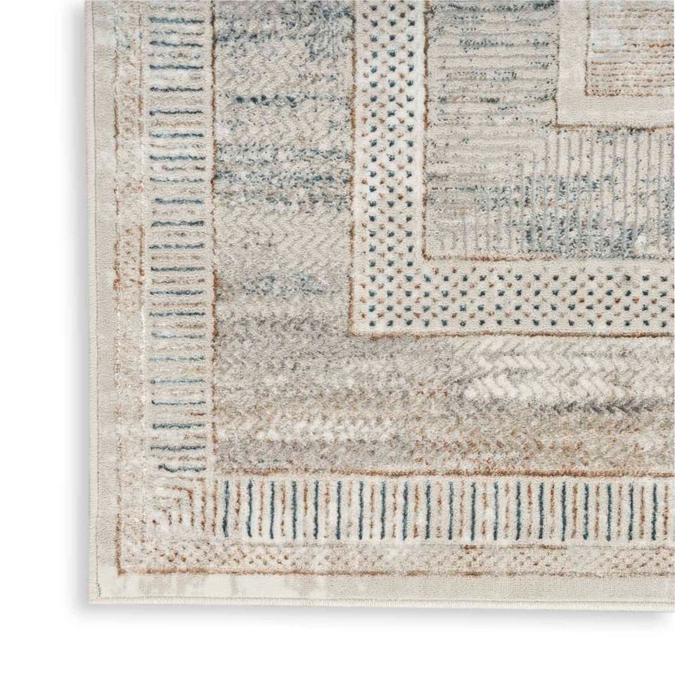 Glitz GLZ07 Silky Two Tone Thin Rug Ivory Multicolour