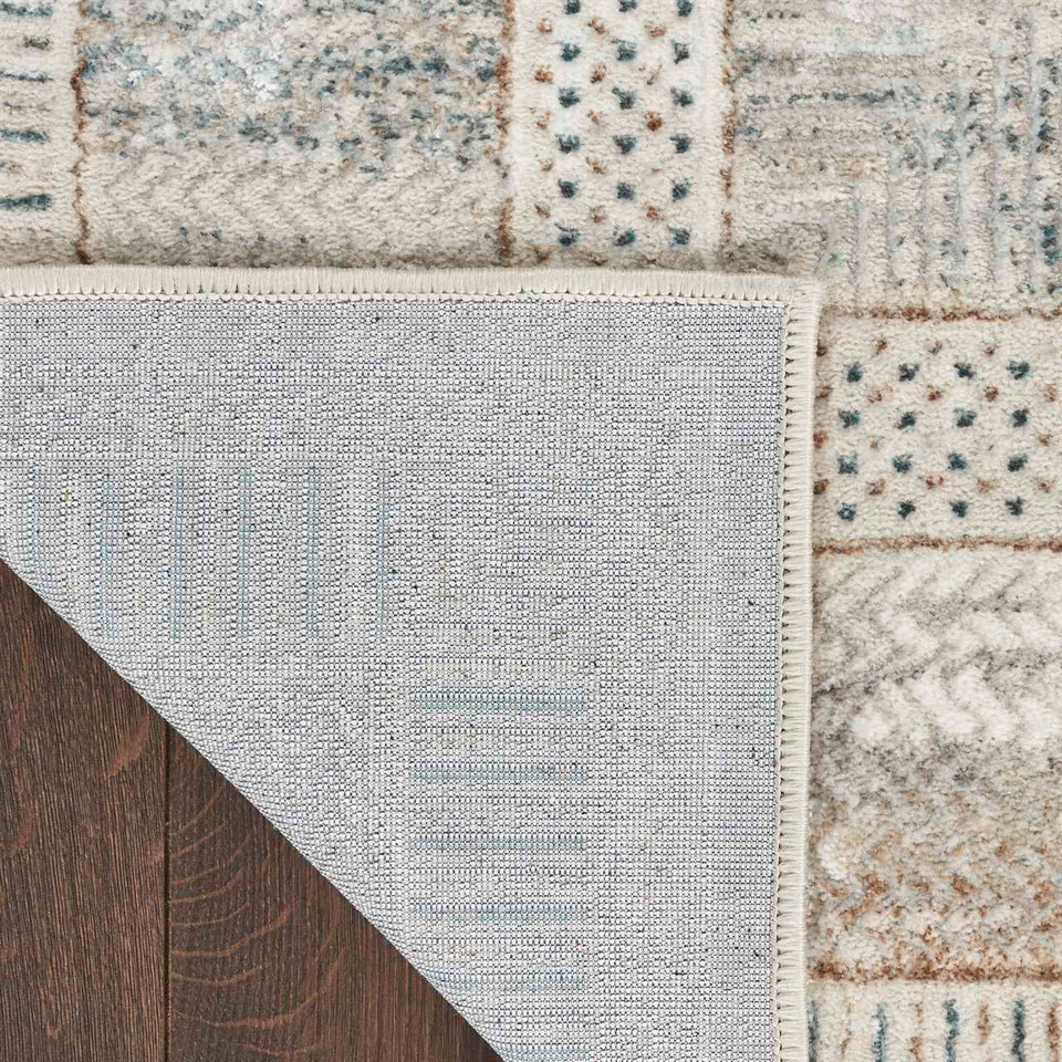 Glitz GLZ07 Silky Two Tone Thin Rug Ivory Multicolour