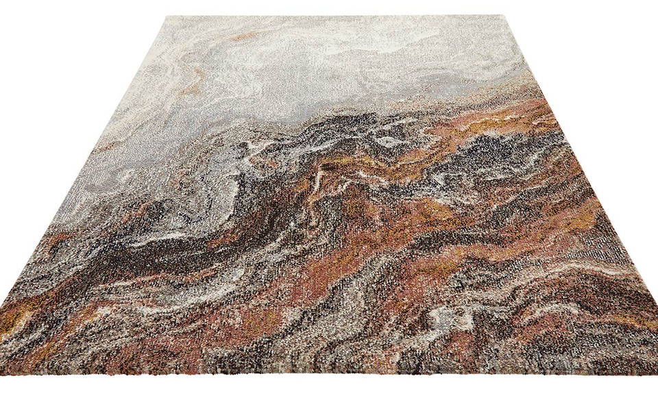 Amara Soft Stylish Abstract Rug Ivory Grey Taupe 