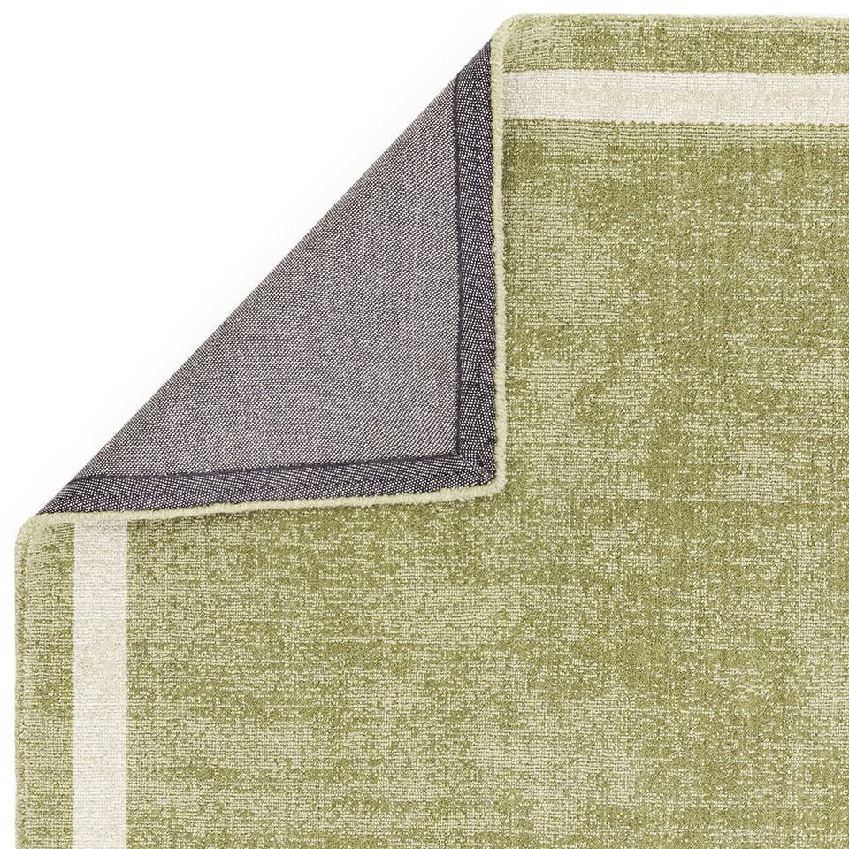 Albi Green Pure Wool Plain Rug