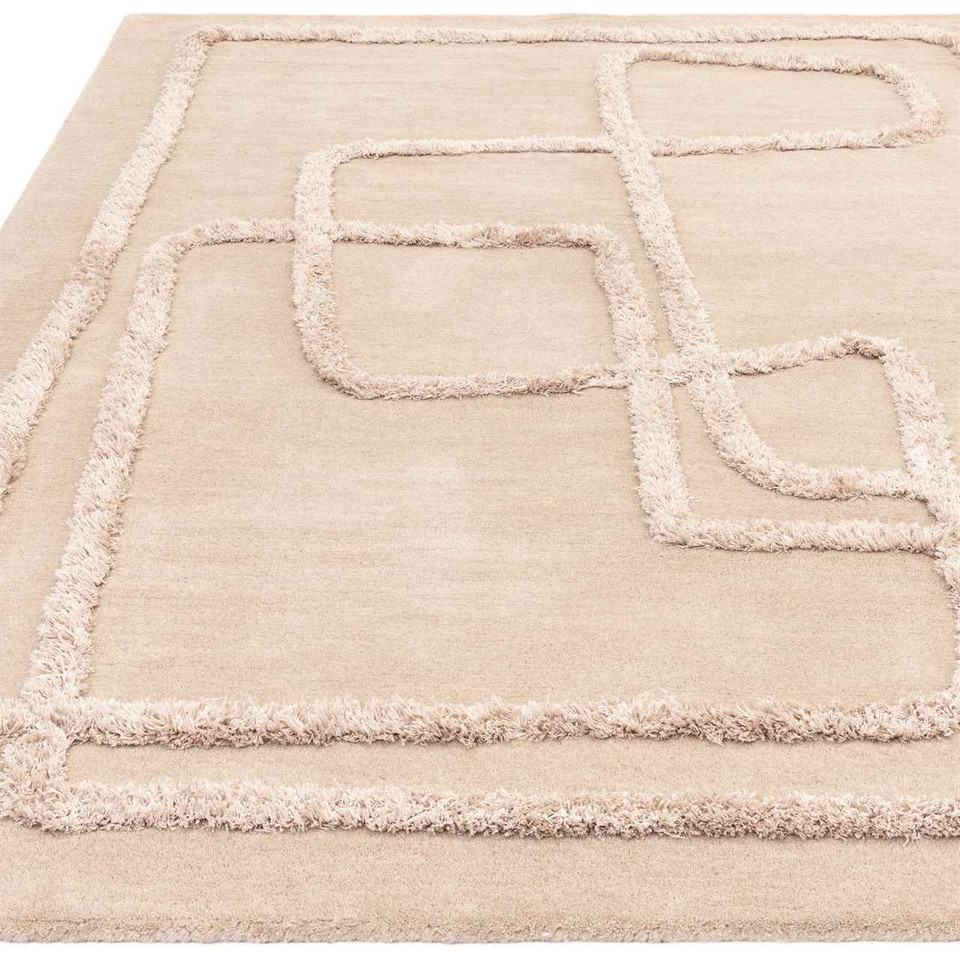 Matrix 95 Infinity Sand Thick Wool Floor Rug