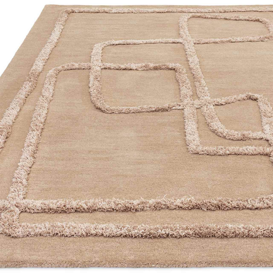 Matrix 95 Infinity Sand Thick Wool Floor Rug