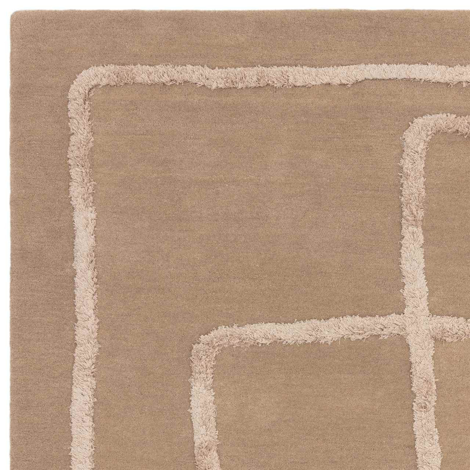 Matrix 95 Infinity Sand Thick Wool Floor Rug