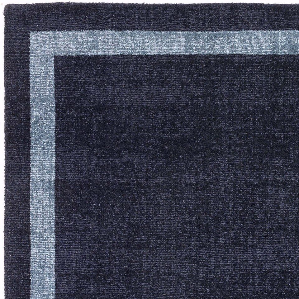 Albi Navy Pure Wool Plain Rug