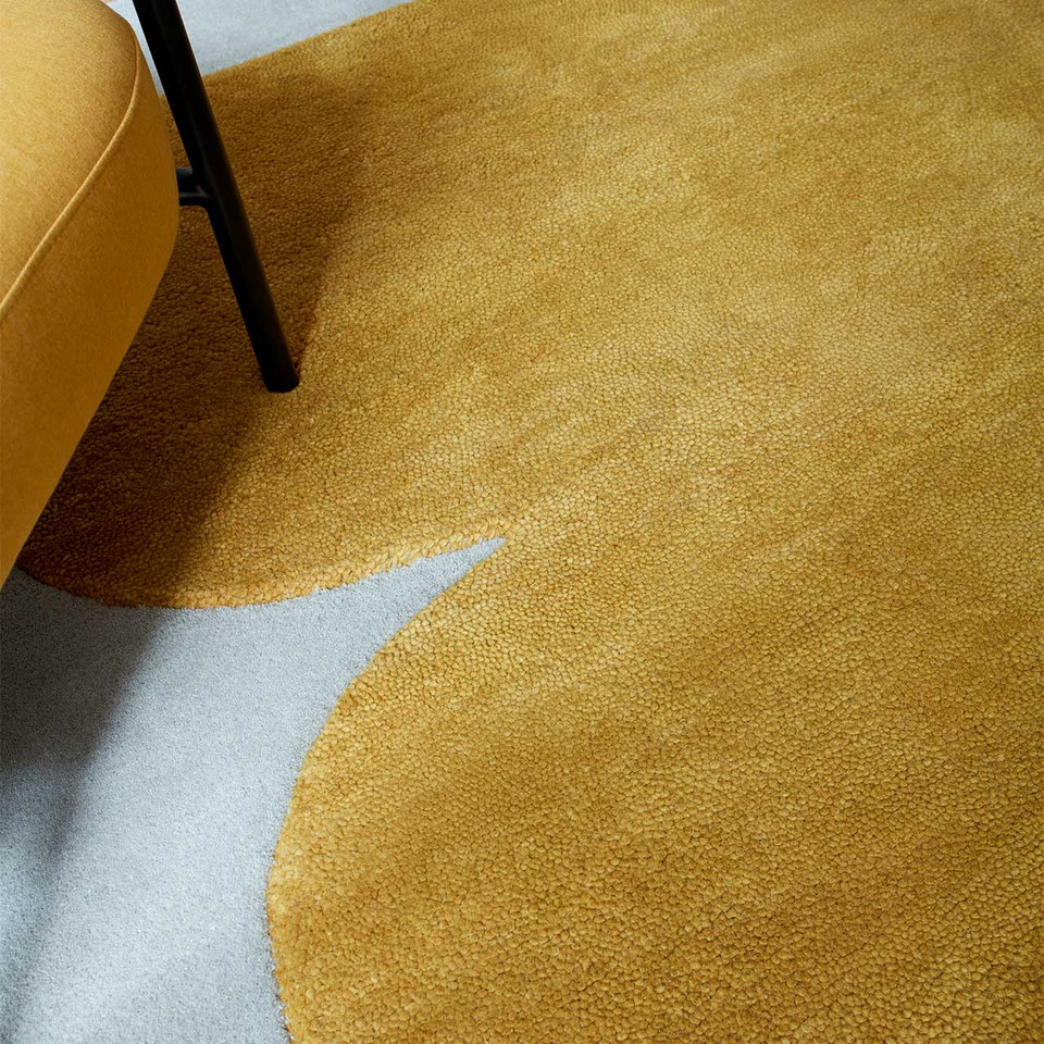 Canvas Sculpt Yellow Sculpted Modern Wool Rug