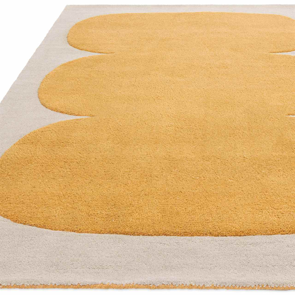 Canvas Sculpt Yellow Sculpted Modern Wool Rug