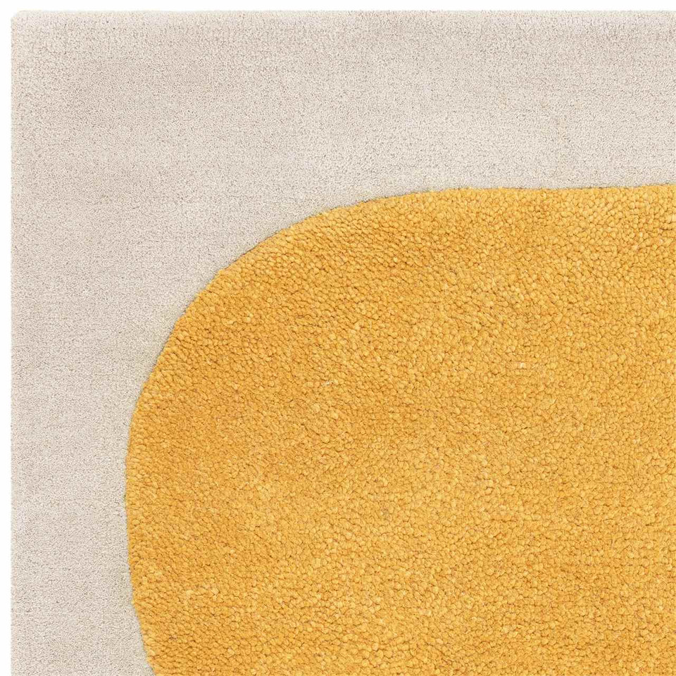 Canvas Sculpt Yellow Sculpted Modern Wool Rug