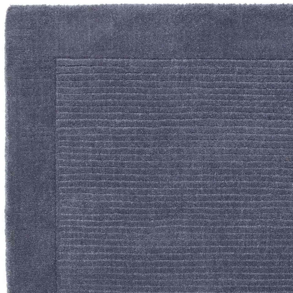 York Navy Blue Colour Plain Wool Tufted Rug