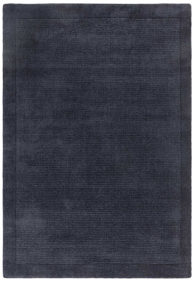 York Navy Blue Colour Plain Wool Tufted Rug