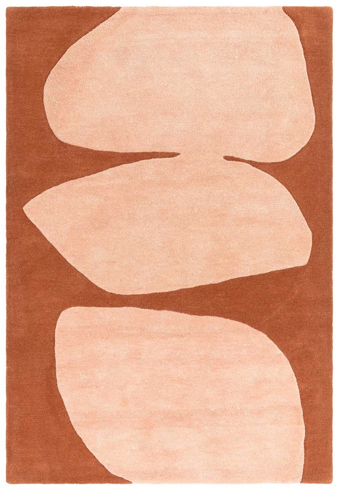Canvas Collage Brown Sculpted Modern Wool Rug